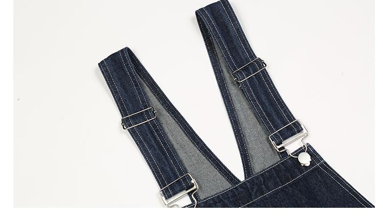 Salopette di jeans con ricamo americano Salopette di jeans da donna Pantaloni larghi dritti larghi