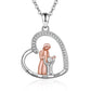 Mom holding Child Heart Pendant Necklace Mother Son Daughter Jewelry Mother's Day
