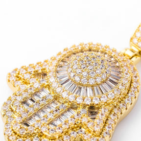 Handanhänger Halskette mit Tenniskette kubanische Kette Gold Silber Farbe Iced Out Hip Hop Rock Schmuck