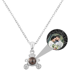 Customized 925 Silver photo Projection Necklace Couple Memory Gifts