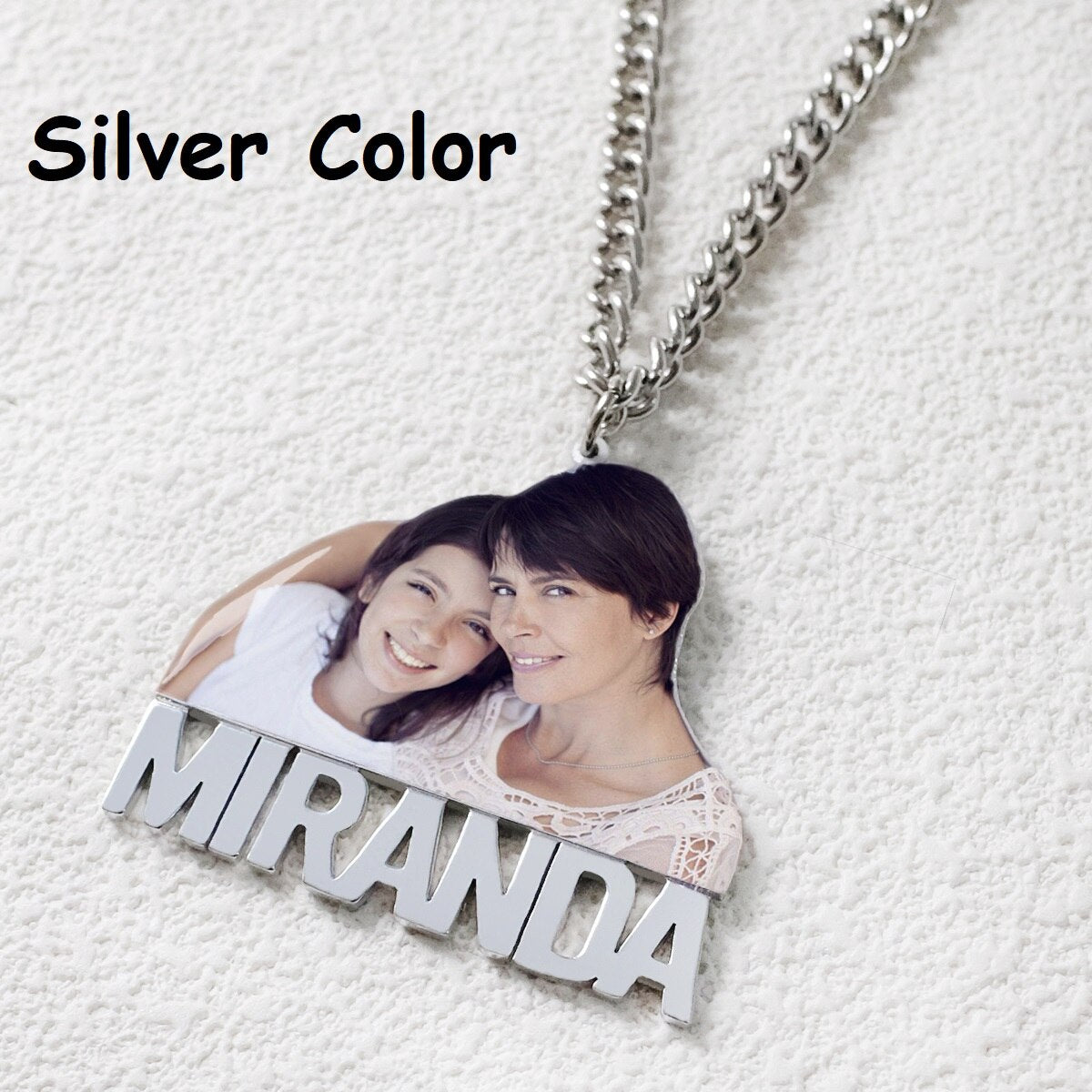 Custom Name Memory Necklace,Personalized Name Necklaces with Picture,Handmade Nameplate Necklace,