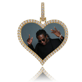 Custom Made Photo Heart Medallions Necklace & Pendant Men's Hip hop Jewelry