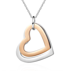 Collana con nome con pendente a cuore color oro rosa misto