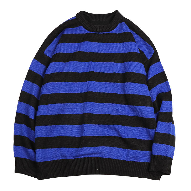 Autumn Winter Knitted Striped Sweater Casual Oversized Pullovers Sweaters