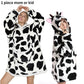 Printed Wearable Blanket Hoodie Fleece Warm Kids Sleepwear Hoody Sweatshirt