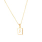 18K Golden Chain Necklaces Male Square Natural Shell Initial Letters Pendant Stainless Steel Jewelry