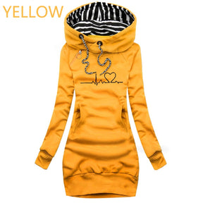 Autumn and Winter Women Dresses Long Sleeve Hoodie Dress for Women Pullover Hooded Dresses