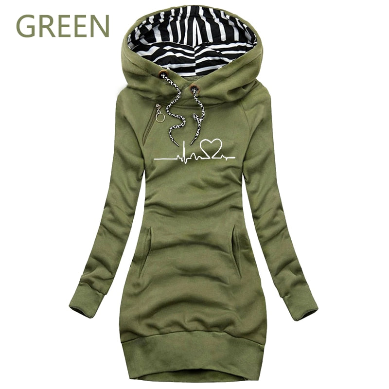 Autumn and Winter Women Dresses Long Sleeve Hoodie Dress for Women Pullover Hooded Dresses