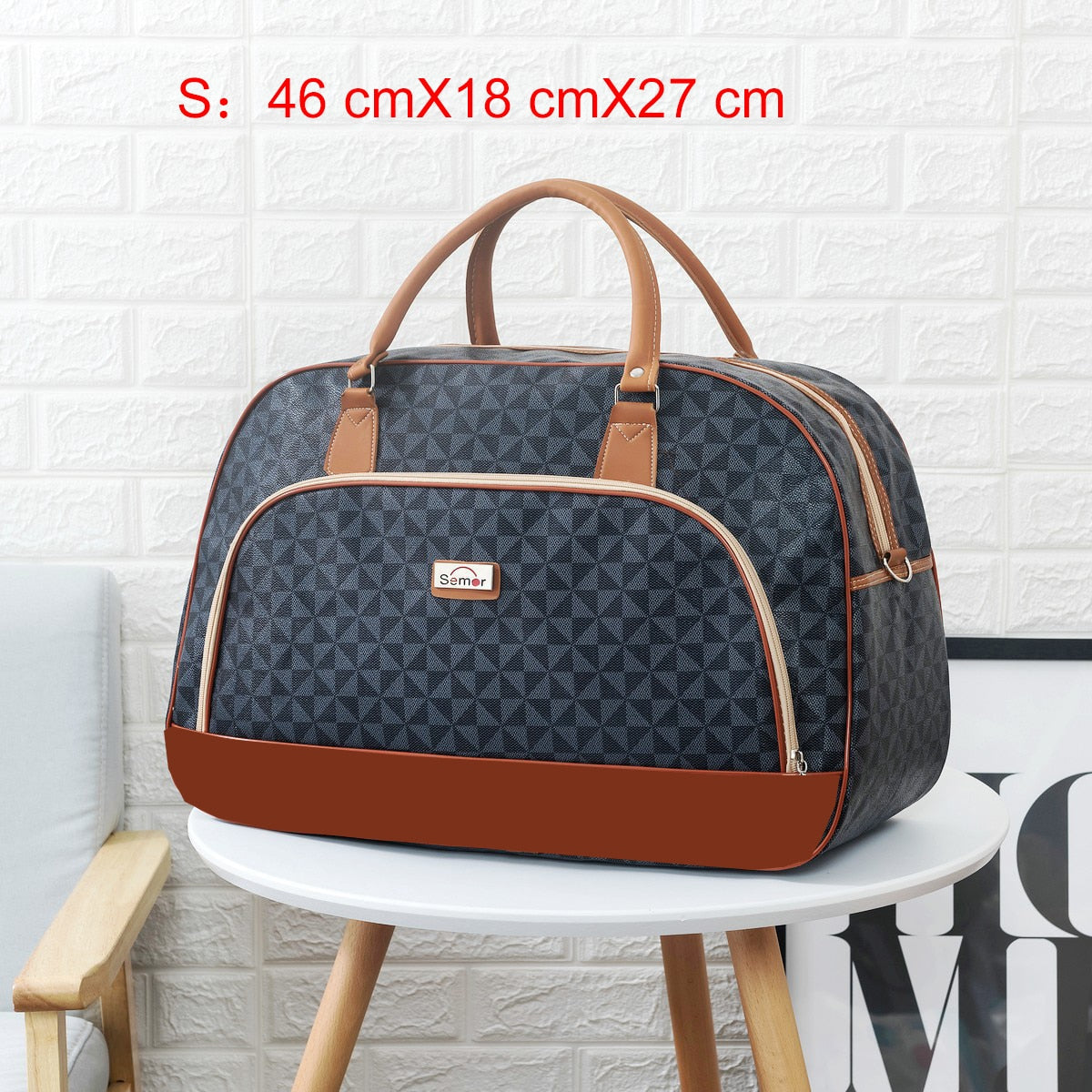 Women Travel Bags PU Leather Large Capacity Waterproof Print Luggage Duffle Bag