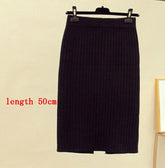 High Waist Women Knitted Skirt Spring Autumn Fashion Rib Skirt Elegant Midi Skirt