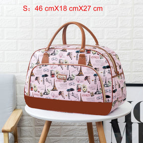 Women Travel Bags PU Leather Large Capacity Waterproof Print Luggage Duffle Bag