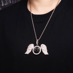 Angel Wings Memory Medallions Necklace