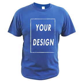 Custom T Shirt EU Size 100% Cotton Make Your Design Logo Text Men Women Print Original Design