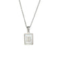18K Golden Chain Necklaces Male Square Natural Shell Initial Letters Pendant Stainless Steel Jewelry