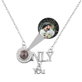 Customized 925 Silver photo Projection Necklace Couple Memory Gifts