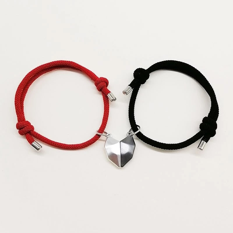 2Pcs Fashion Lovers Matching Friendship Heart Bracelet