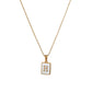 18K Golden Chain Necklaces Male Square Natural Shell Initial Letters Pendant Stainless Steel Jewelry