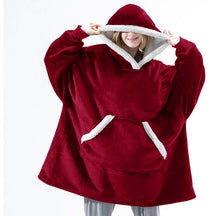 Winter Hoodies Fleece Giant TV Blanket With Sleeves Pullover