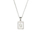 18K Golden Chain Necklaces Male Square Natural Shell Initial Letters Pendant Stainless Steel Jewelry