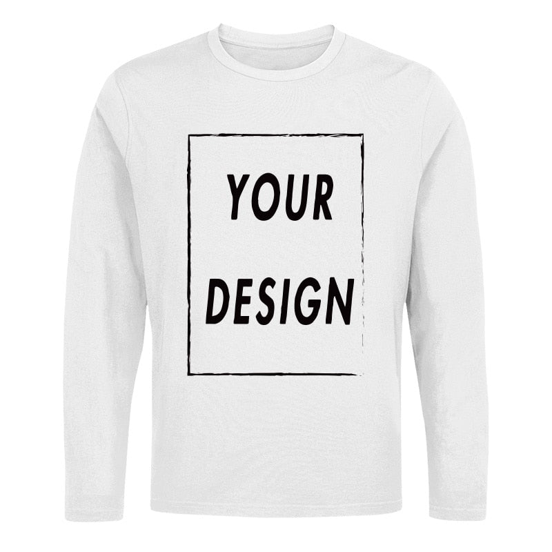 Custom Long Sleeve Shirt EU Size 100% Cotton Make Your Design Logo Text High Quality Gifts Tops