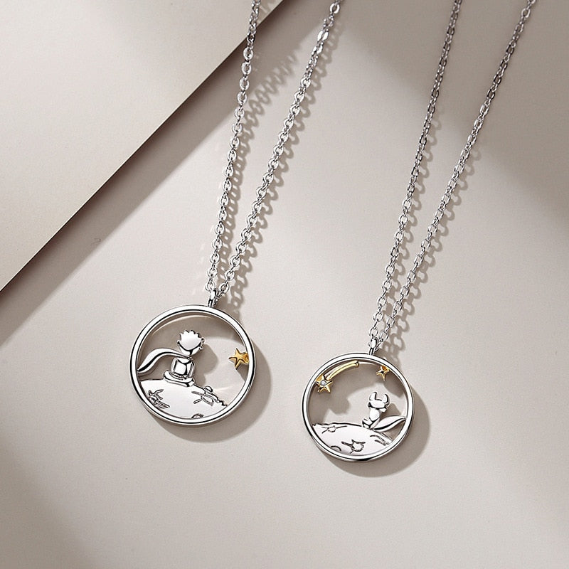 Fashion Couple S925 Collana personalizzata con ciondolo Prince Little Fox placcato argento