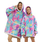 Printed Wearable Blanket Hoodie Fleece Warm Kids Sleepwear Hoody Sweatshirt