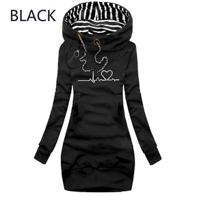 Autumn and Winter Women Dresses Long Sleeve Hoodie Dress for Women Pullover Hooded Dresses