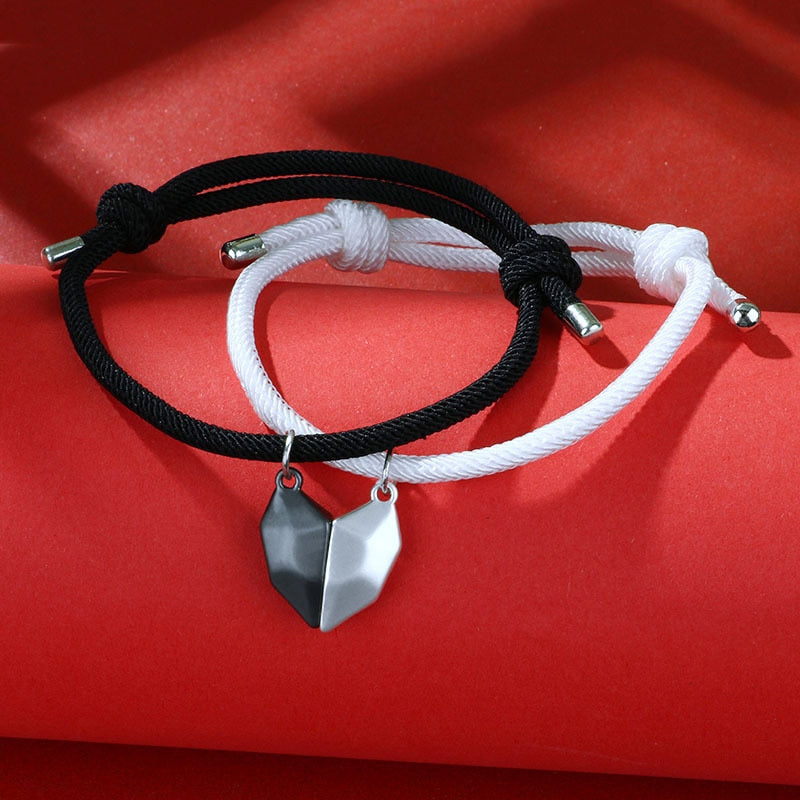 2Pcs Fashion Lovers Matching Friendship Heart Bracelet