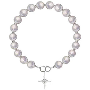 Perline luminose Collana con cuciture di perle Girocollo Croce Ciondolo Clavicola Gioielli per feste dolci