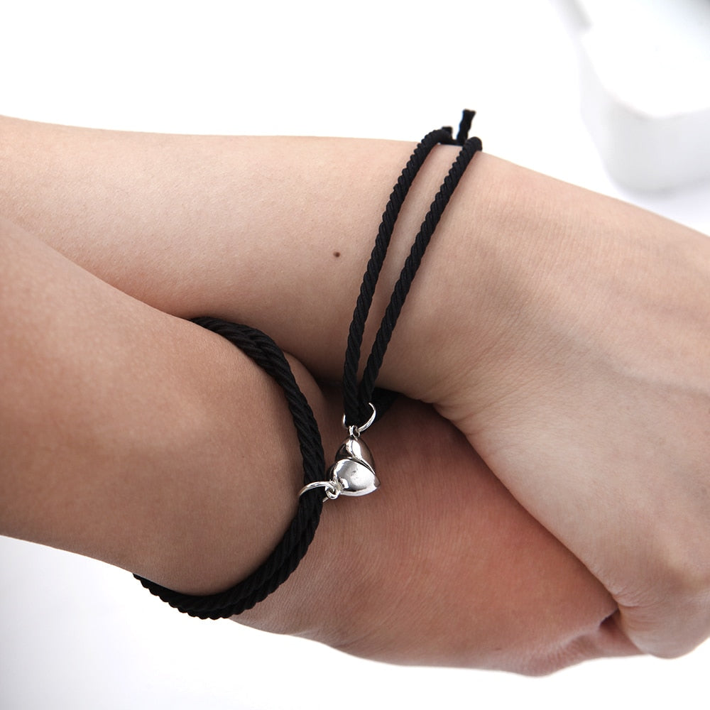 2Pcs Couple Matching Bracelet Magnetic Distance Bracelet