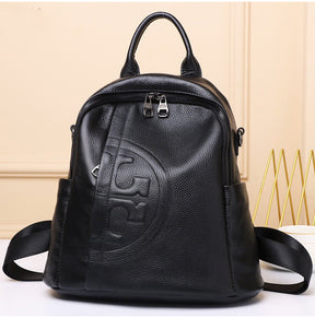 Genuine Real Cowhide Leather Backpack High Quality Women's Bag Durable Dirty Student School Bag