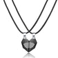 Collana magnetica sfaccettata a distanza per amanti della collana con ciondolo a forma di cuore punk da 2 pezzi
