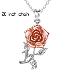 Rose Gold Rose Lover Anhänger Halskette mit Geschenk Vintage-Schmuck für Party-Geschenk