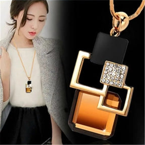 Lange Halsketten und Anhänger für Damen Collier Femme Geometric Fashion Crystal Jewelry