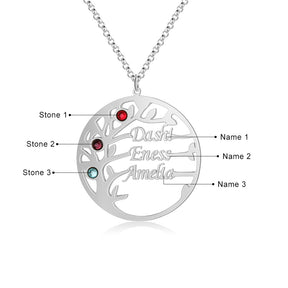 Customized Family Tree Necklace Sister Best Friend Nameplate Gift