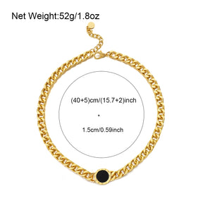 Roman Numerals Black Round Necklace Gold Silver Color Thick Statement Necklaces