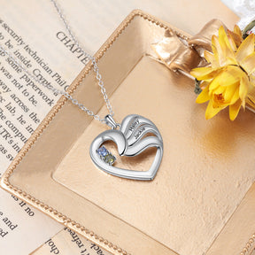 2-5 Names Customized Birthstone Fashion Memorial Heart Necklace