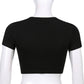 Punk Vintage Rhinestone Spider Goth Graphic T Shirt Women Y2k Style Crop Top O-neck Tshirt