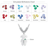 Junge Mädchen Anhänger Namenskette Customized Birthstone Schmuck Geschenk