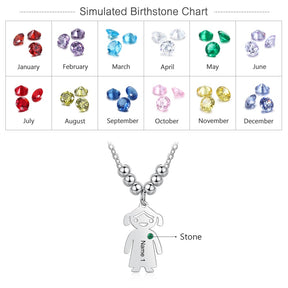 Collana con nome pendente per ragazza ragazzo Regalo personalizzato per gioielli Birthstone