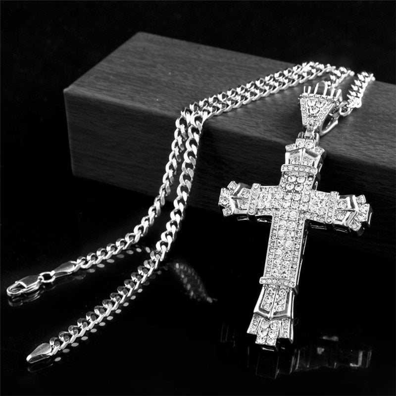 Personality Creative Jesus Cross Amulet Pendant Rock Casual Gift Catholic Christian Necklace