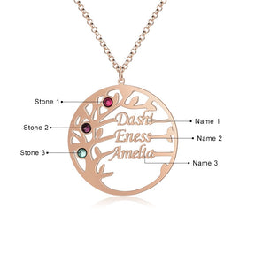 Customized Family Tree Necklace Sister Best Friend Nameplate Gift