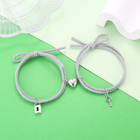 2Pcs Couple Matching Bracelet Magnetic Distance Bracelet