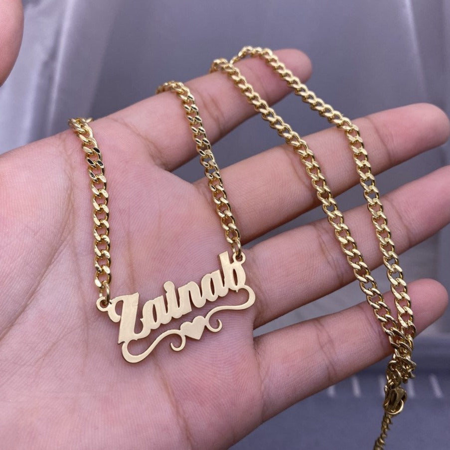 18k solid gold name necklace