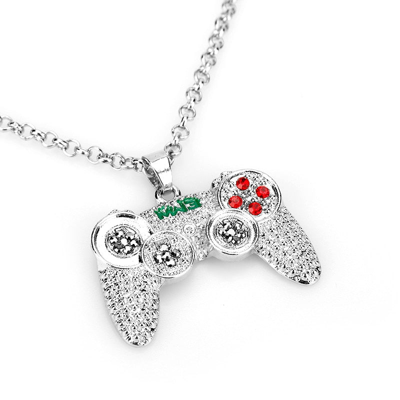 Rhinestones Handle Necklaces gamepad Necklaces for Women Men Game Controller Pendant