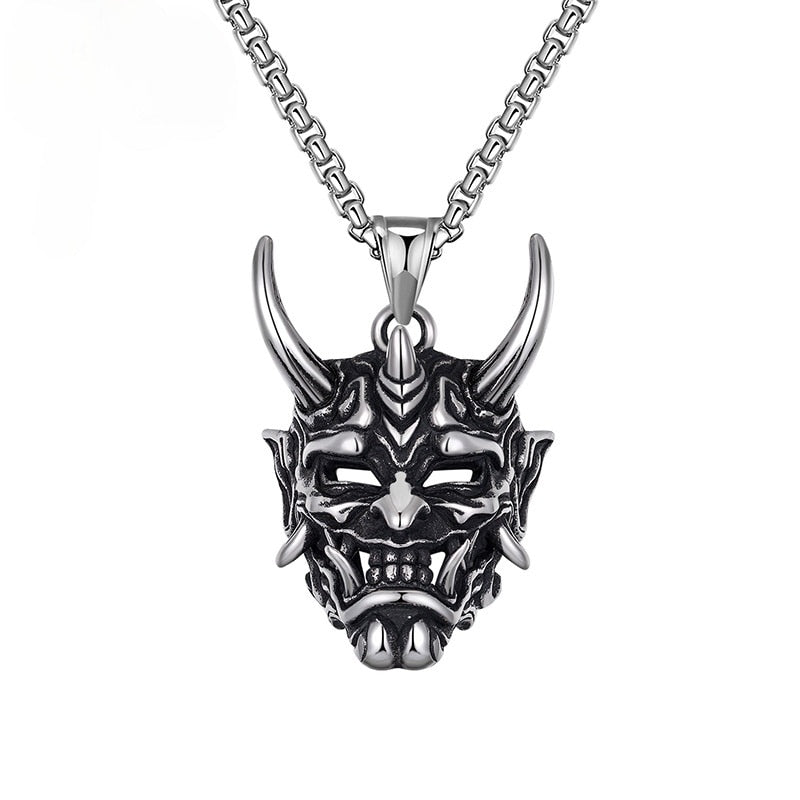 Punk Ghost Skull Mask Pendant Necklace Cool Men's Rock Party Jewelry