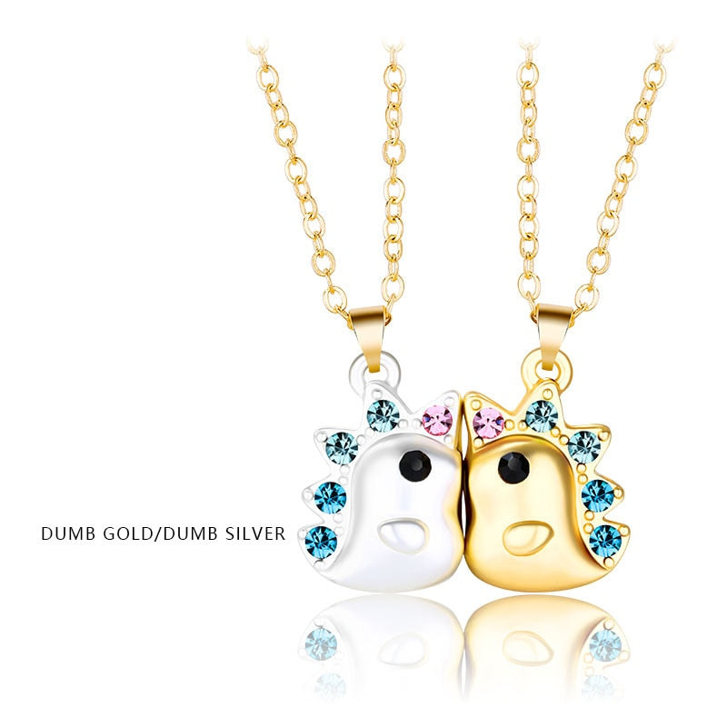 2Pcs/Set Magnetic Couple Necklace Unicorn Shaped Magnet Couple Necklace Jewelry