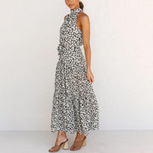 Summer Long Dress Polka Dot Casual Dresses Black Sexy Halter Strapless Sundress Vacation