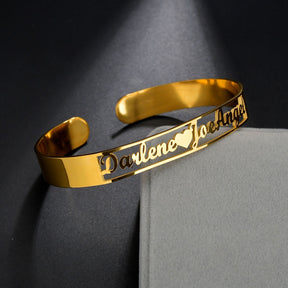 Customized Letter Name Bracelet Bangles for Women Men Chrismas Jewelry Gift