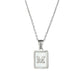 18K Golden Chain Necklaces Male Square Natural Shell Initial Letters Pendant Stainless Steel Jewelry